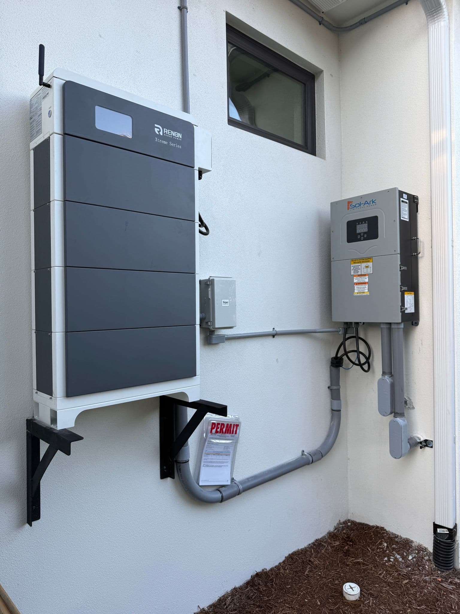 Completed Renon battery + Sol-Ark inverter system installed by S7 Solar