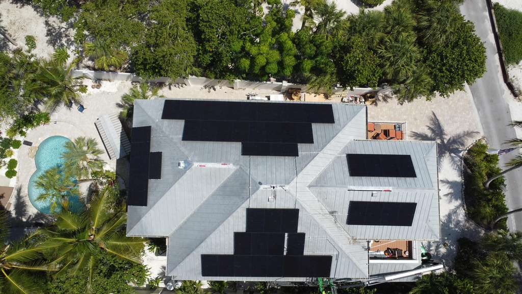 Completed rooftop solar installation by S7 Solar on a Manasota Key home
